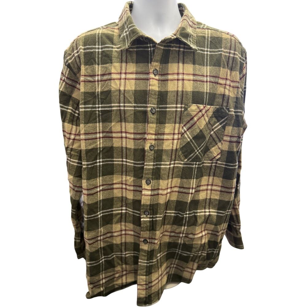 Anchorage Expedition Shirt Men’s size XXL Shacket black Flannel Plaid tan brown